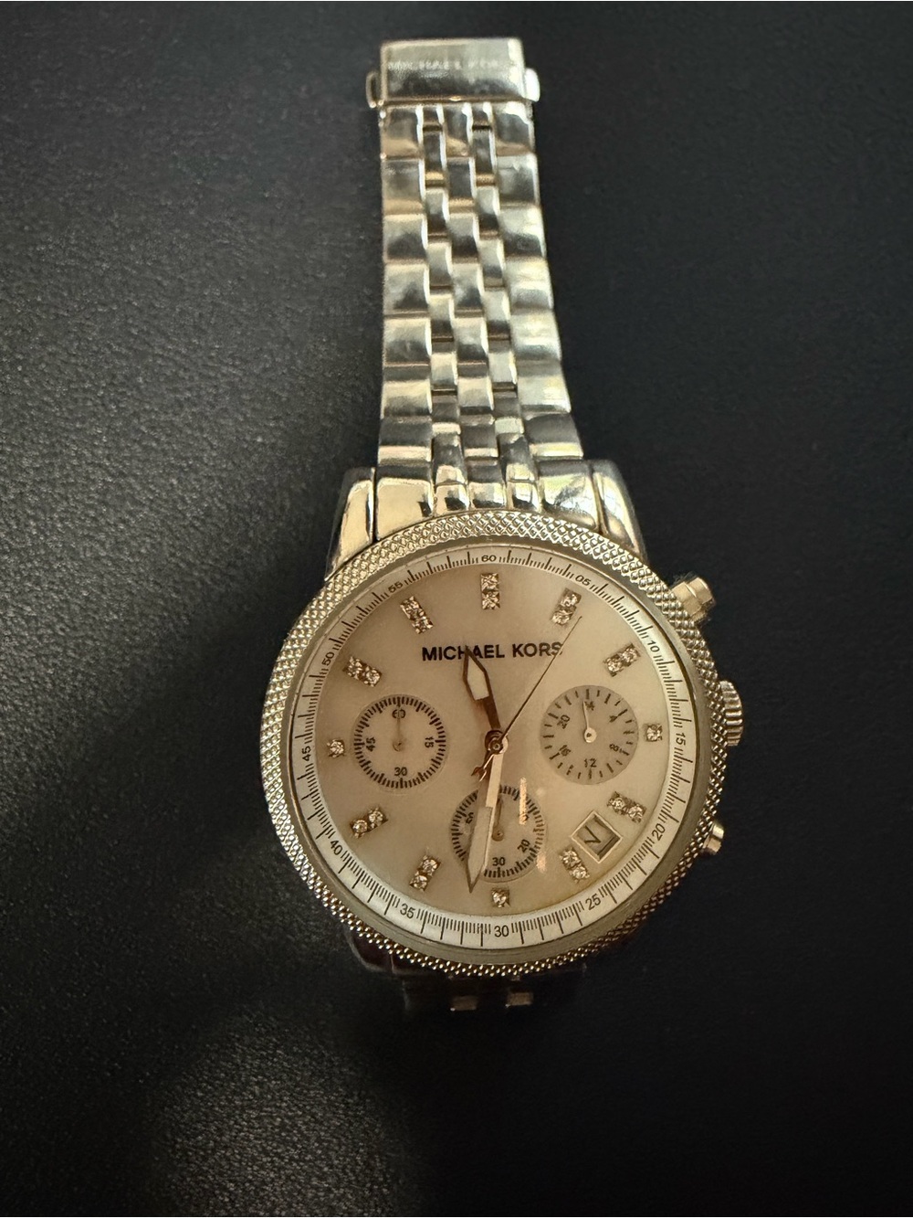 Michael Kors Women’s Gold-Tone Chronograph Watch with Crystal Markers